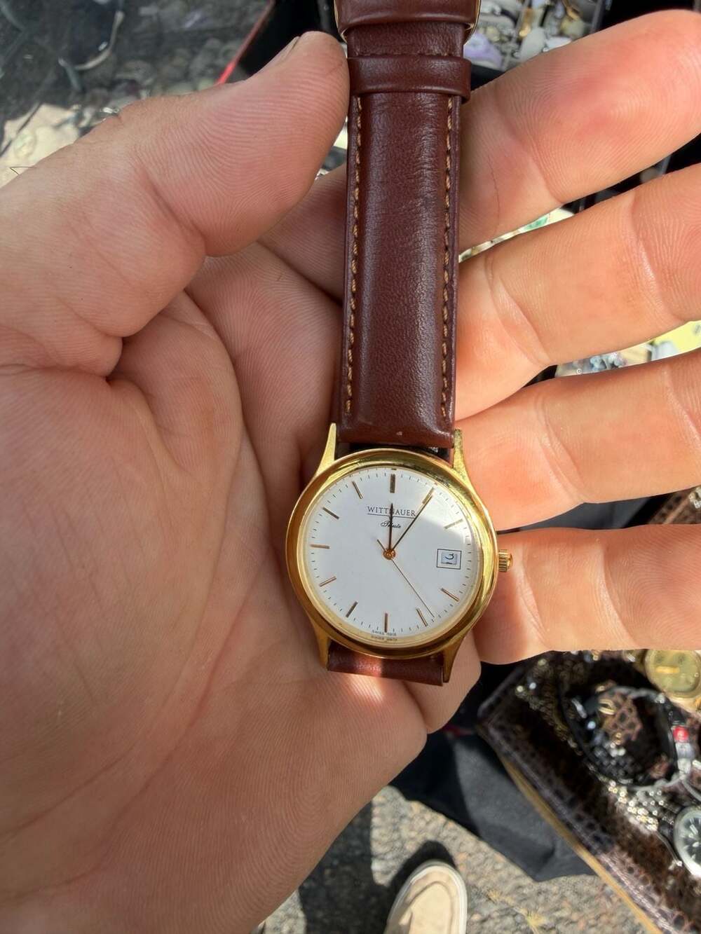 Vintage Wittnauer Trieste C969778 Gold Plated Quartz Watch with Date